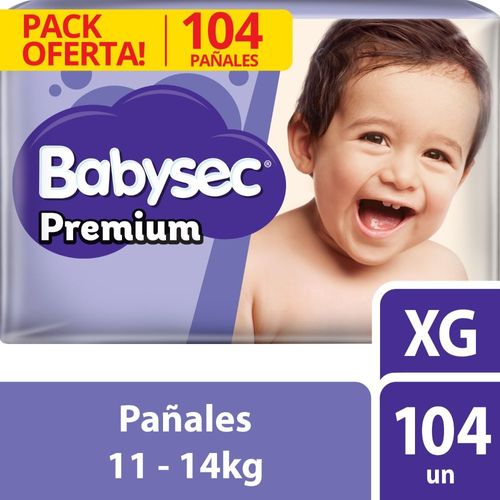 Pañal Bebé Babysec Premium 104 un XG