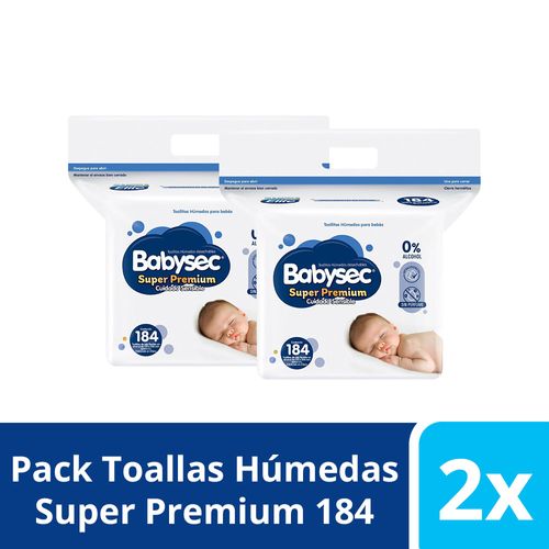 2 Paquetes De Toallas Húmedas Babysec Super Premium 184 Und