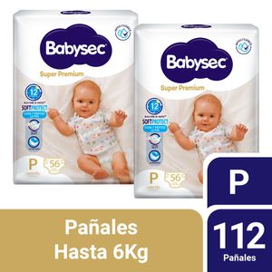 Pack 02 Pañal Babysec Super Premium Talla P 56 un