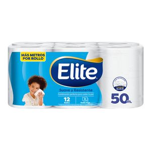 Papel Higiénico Elite Suave y Resistente 12 un 50 mts
