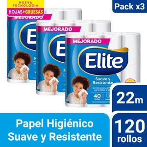 Pack 03 Papel Higiénico Elite Suave y Resistente 40 un 20 mts