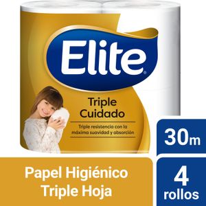 Papel Higiénico Elite Triple Cuidado 4 un 30 mts