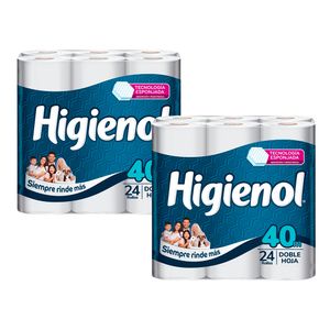 Pack 02 Papel Higiénico Higienol Tecnología Panal 24 un 40 mts