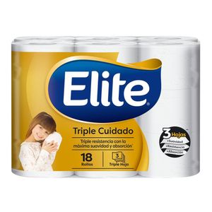 Papel Higiénico Elite Triple Cuidado 18 un 30 mts