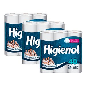 Pack 03 Papel Higiénico Higienol Tecnología Panal 24 un 40 mts