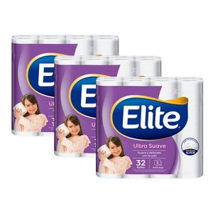 Pack 03 Papel Higiénico Elite Ultra Suave 32 un 22 mts