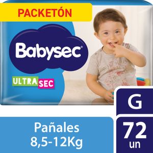 Pañal Babysec Packetón Ultra Talla G 72 un