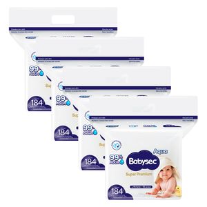 Pack 04 Toallas Húmedas Babysec Super Premium 184 un