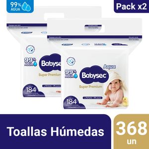 Pack 02 Toallas Húmedas Babysec Super Premium 184 un