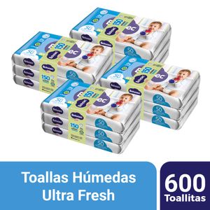 Pack 04 Toallas Húmedas Babysec Ultra Tripack 150 un
