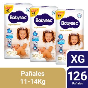 Pack 03 Pañal Babysec Super Premium Talla XG 42 un