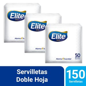 Pack 03 Servilleta Elite Gold Coctail 50 un