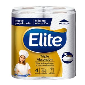 Papel Toalla Elite Triple Absorción 4 un