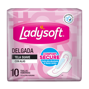 Toallas Femeninas Ladysoft Delgada Tela 10 un