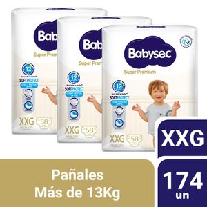 Pack 03 Pañal Babysec Packetón Super Premium Talla XXG 58 un