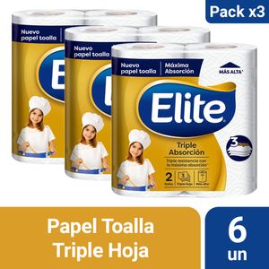 Pack 03 Papel Toalla Elite Triple Absorción 2 un