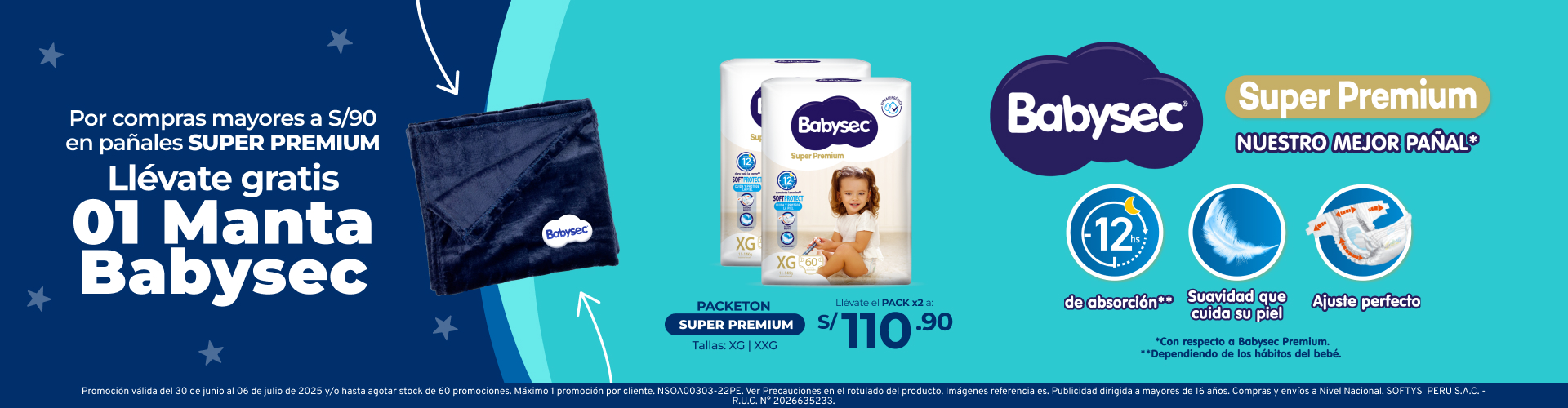 Pañales Babysec Super Premium