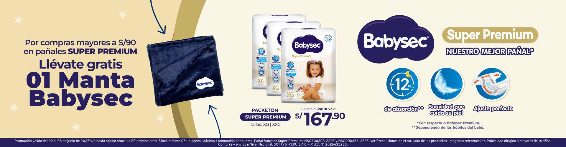 Pañales Babysec Super Premium